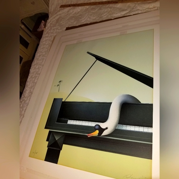Donadini abstract limited ed.152/175 lithograph SWAN IN GRAND PIANO 20x26 - Picture 4 of 4